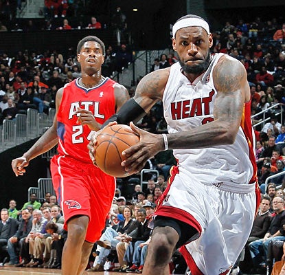 LeBron James and the Heat run through the Hawks with ease for their 10th win in their past 12 games. (Getty Images)