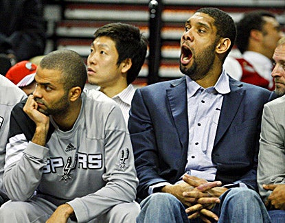 Tony Parker and Tim Duncan sit this one out and the Spurs pay for it with a 137-97 defeat to the Trail Blazers. (AP)