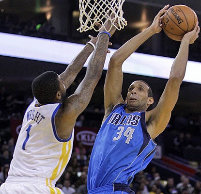 Brandan Wright, who was a former Warriors lottery pick, does damage against his former team with 16 points and nine rebounds. (AP)