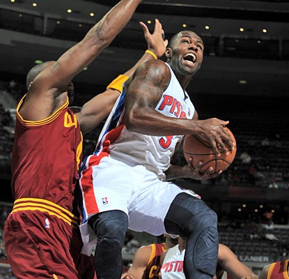 Rodney Stuckey and the Pistons take a 100-50 lead into the third quarter against the struggling and banged-up Cavaliers. (Getty Images)