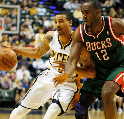 George Hill makes his case to start at point guard with 22 points and eight assists against the Bucks.  (US Presswire)