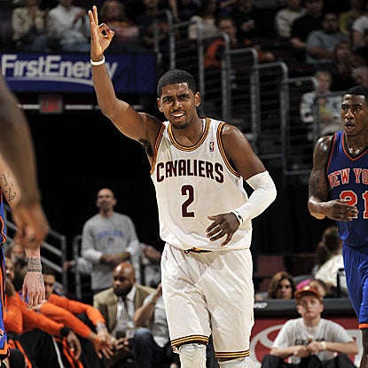 The Cavs' Kyrie Irving scores a game-high 21 points in his second game back from a shoulder injury. (Getty Images)