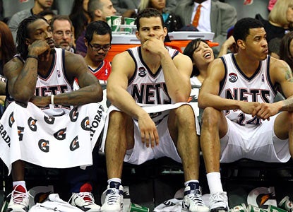 The Nets don't enjoy their final game in New Jersey -- an 18-point blowout to the 76ers.  (Getty Images)