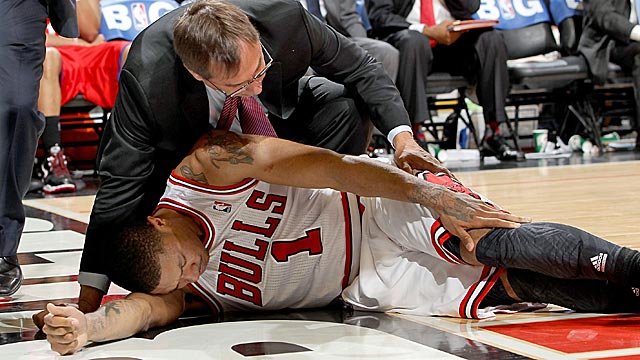 David Stern insists that the condensed NBA season had nothing to do with Rose's ACL tear. (Getty Images)