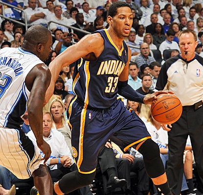 Danny Granger dances around the Magic's defense for 26 points and nine rebounds for the Pacers. (Getty Images)