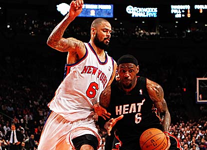 LeBron and Co. send the Knicks to an NBA postseason-record 13th straight loss, breaking Memphis' mark from 2004-06. (Getty Images)