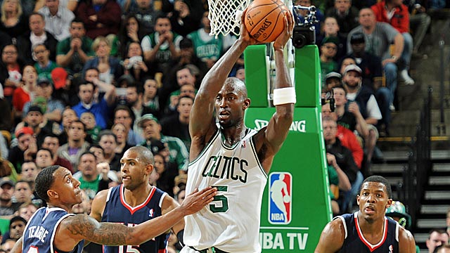 KG stands tall during the Hawks series -- averaging 18.7 points and just over 10 boards. (Getty Images)