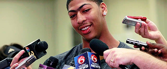 Known for both his game and his eyebrow, Davis has applied to trademark the latter. (AP)