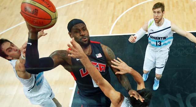 LeBron James and the U.S. ramp up the intensity in the second half to crush Argentina. (Getty Images)