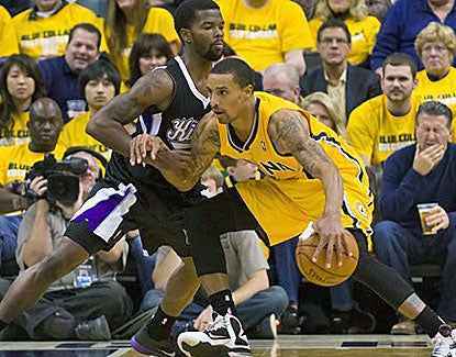 Guard George Hill scores 18 points to go with 8 rebounds and 5 assists in the Pacers' win. (US Presswire)