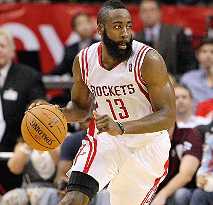 James Harden puts in 20 points, and the Rockets get back on the winning track after losing three straight.  (US Presswire)