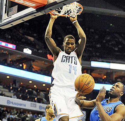 Michael Kidd-Gilchrist scores a career-high 25 points, helping the Bobcats over the Mavericks in overtime.  (US Presswire)