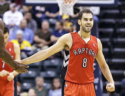 Jose Calderon finishes with 13 points, 10 rebounds and 10 assists for his first career triple-double. (AP)