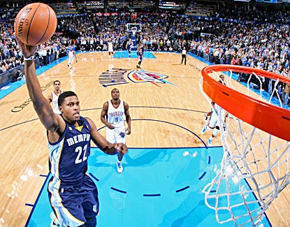 Rudy Gay scores a season-high 28 points in the Grizzlies' 107-97 win over the Thunder. (Getty Images)