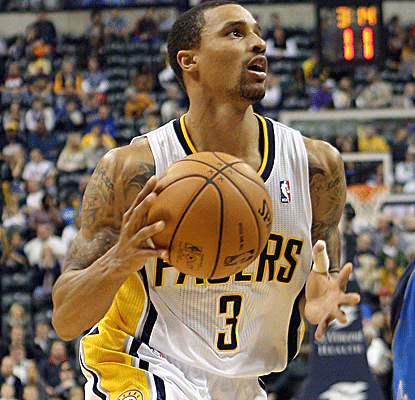 George Hill and David West, with 15 points each, lead a balanced Pacers attack with six players in double figures.  (US Presswire)