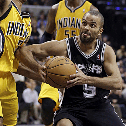 Tony Parker scores a game-high 33 points as the Spurs end the game on a 17-2 run. (AP)