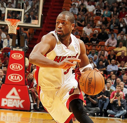 Dwyane Wade leads all scorers with 24 points on 8-of-14 shooting from the floor. (Getty Images)