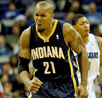 David West scores 20 of his 25 points in the second half as the Pacers make a huge comeback.  (US Presswire)