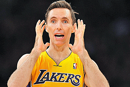 Steve Nash notches 10 assists as his impact continues to trickle down all through the Lakers' roster.  (US Presswire)