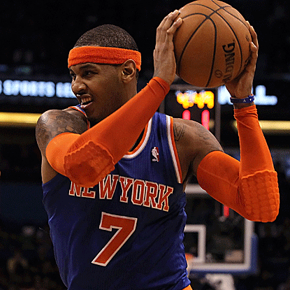 Carmelo Anthony scores 16 of his season-high 40 points in the fourth quarter to lead the Knicks past the Magic. (US Presswire)
