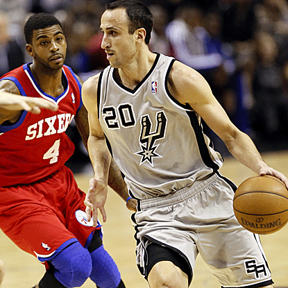 Manu Ginobili delivers 19 points and seven rebounds off the bench in the Spurs' victory. (US Presswire)
