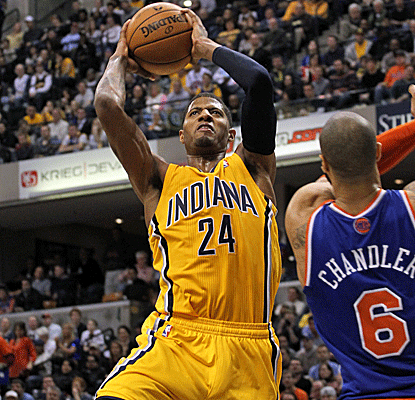 Paul George scores a game-high 25 points, including 7 during Indiana's decisive 13-0 run.  (US Presswire)