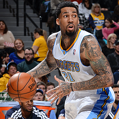 The Nuggets' Wilson Chandler scores 14 points in his first game in two months after being sidelined with a hip injury.  (US Presswire)