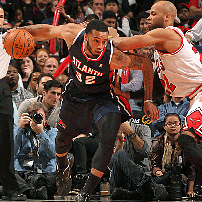 In their loss to the Bulls, the Hawks score a franchise-low 20 points in the first half and five in the second quarter. (Getty Images)