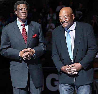 Elgin Baylor (left) and NFL legend Jim Brown are among those honored for their legacies in sports and civil rights on Monday. (US Presswire)