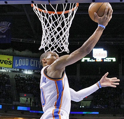 Russell Westbrook (22 points) and the Thunder win consecutive games for the first time in nearly three weeks. (AP)