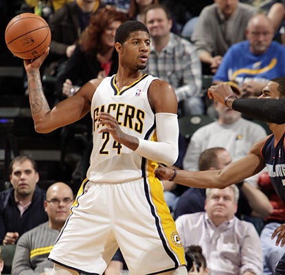 Paul George (23-12-12) helps the Pacers roll past the Bobcats with a triple-double, his second of the season. (Getty Images)