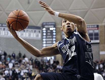 Georgetown's Otto Porter Jr. goes up for the winning basket in the final seconds. Porter scores 21 points after halftime.  (AP)