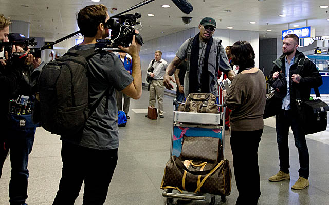 Rodman returned home to many questions after befriending North Korean dictator Kim Jong Un. (AP)