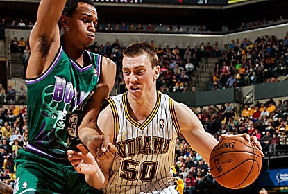 Tyler Hansbrough leads the way with 22 points and 12 rebounds for the Pacers, who pick up their third win in a row. (Getty Images)