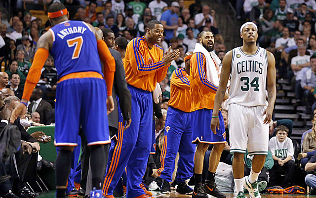 Carmelo Anthony and the Knicks win a playoff series for the first time since 2000. (USATSI)