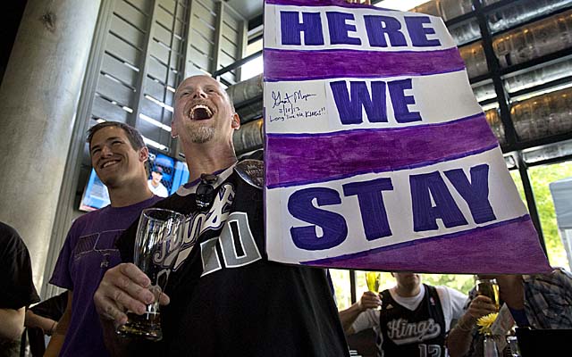 Fans celebrating NBA owners' backing of Sacramento had more to cheer with Friday's sale of the Kings. (Getty Images)