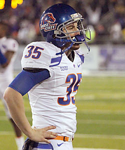 Kyle Brotzman can't escape the sobering reality of missing not one but two huge field goals for Boise St. (AP)