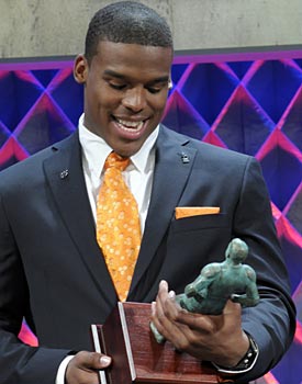 What Cam Newton does after his award Saturday night will determine how enjoyable the night will be. (AP)