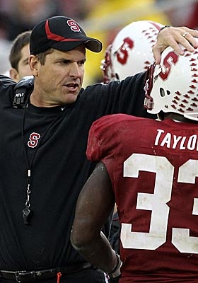 The top candidate for Michigan's head coaching job, Jim Harbaugh has yet to sign a contract extension with Stanford. (Getty Images)