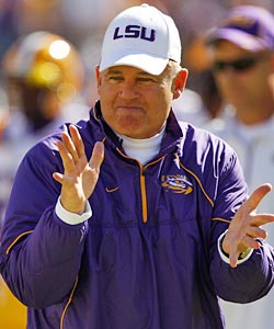 Les Miles and his Tigers have a lot of factors in their favor entering 2011. (Getty Images)