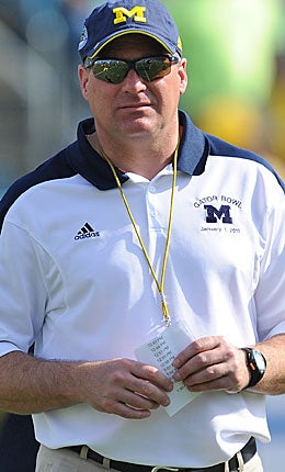 Rich Rodriguez's final game as Michigan coach was a blowout loss in the Gator Bowl on New Year's Day. (Getty Images)