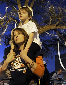 Auburn mourns the loss of those historic trees. Let's hope no one is mourning over people in the near future. (AP)