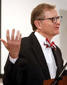 E. Gordon Gee knows better than to mess with the golden goose that is football at Ohio State. (AP)