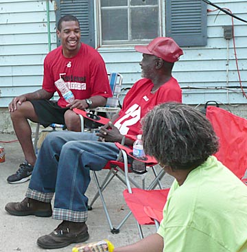 These Pratt City residents were more than happy to talk football and forget about their troubles for a little while. (CBSSports.com Original)