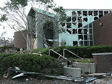 This school is only a tiny part of the devastation in the Birmingham area. (CBSSports.com Original)