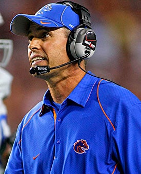 Chris Petersen's football program is part of penalties imposed across the Boise State athletic department. (Getty Images)