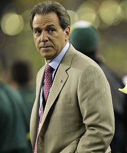 Nick Saban defended his practices at Alabama, saying the numbers are a lot more complicated than they seem to be. (Getty Images)