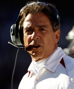 Nick Saban's $5.2 million salary makes him the highest-paid coach in college football. (Getty Images)