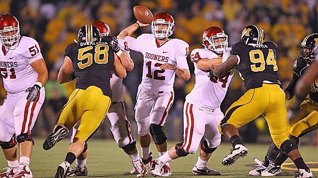 Landry Jones and Oklahoma better not overlook Missouri when the Tigers visit Norman. (Getty Images)