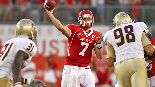 Keenum has already thrown for 13,586 yards and 107 touchdowns at Houston. (US Presswire)